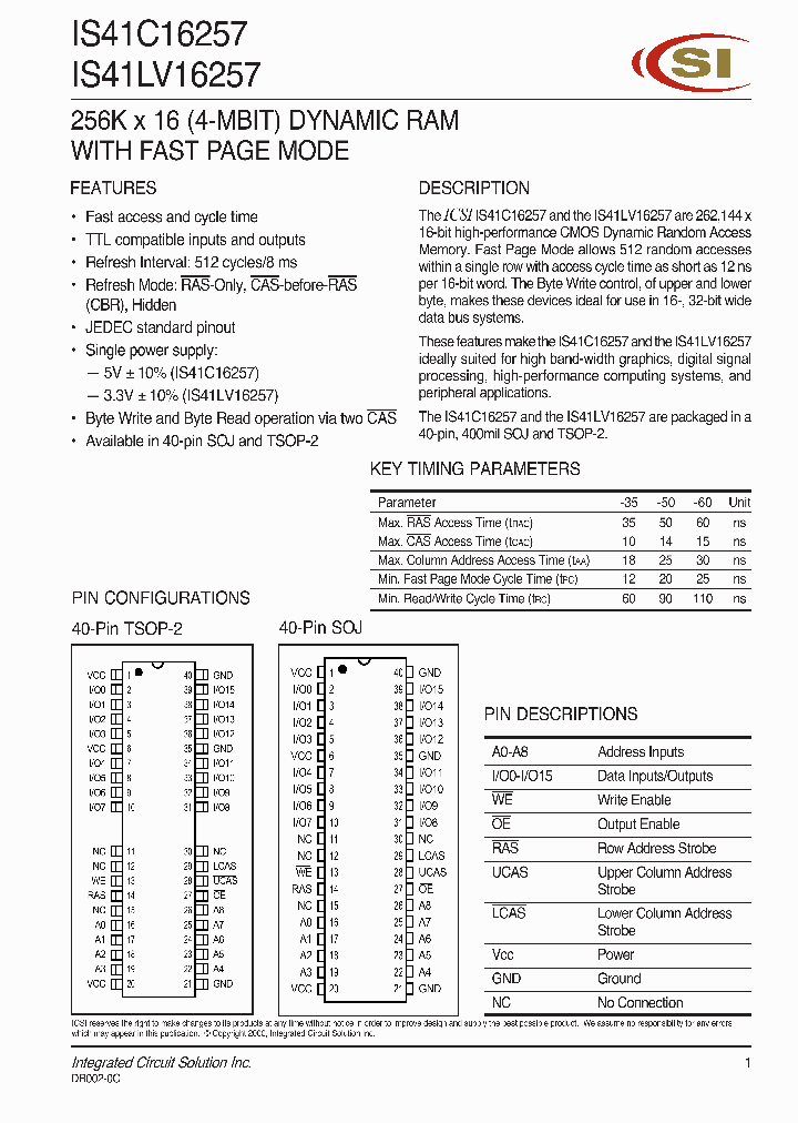 IS41C16257_287360.PDF Datasheet