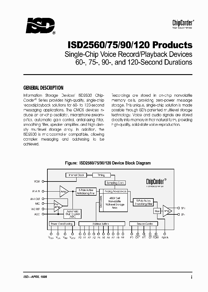 ISD2560PRODUCTS_201505.PDF Datasheet
