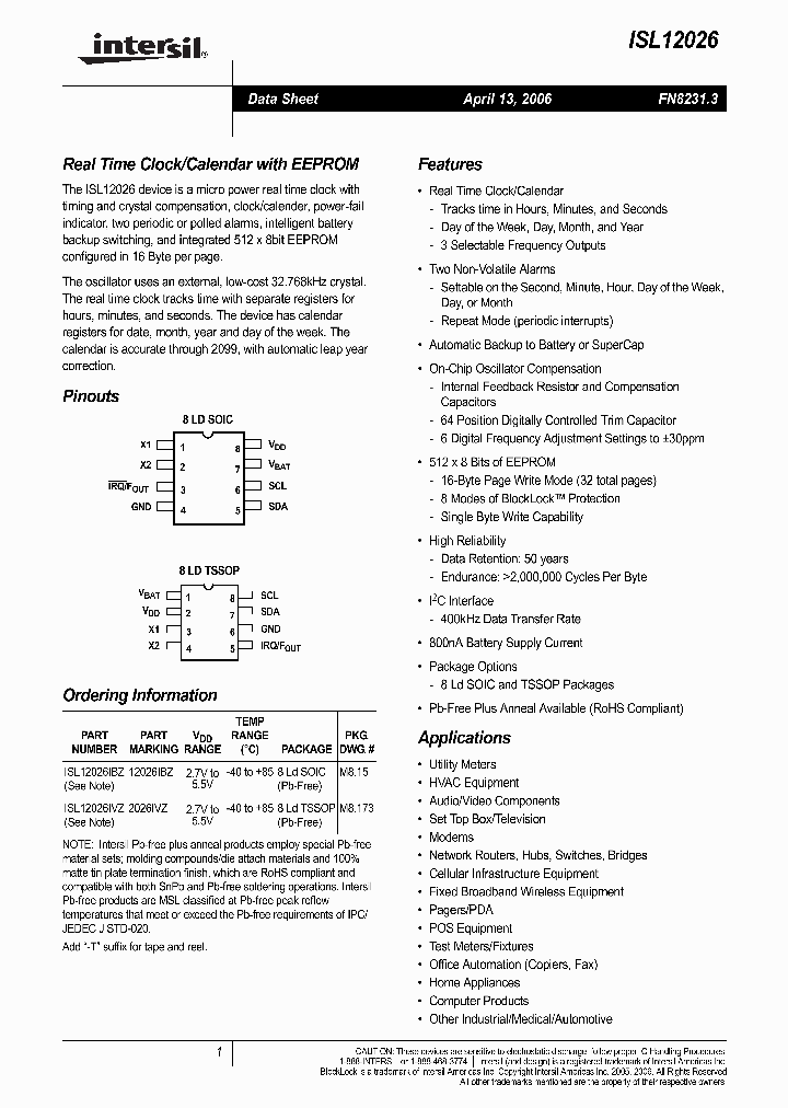 ISL12026_292395.PDF Datasheet