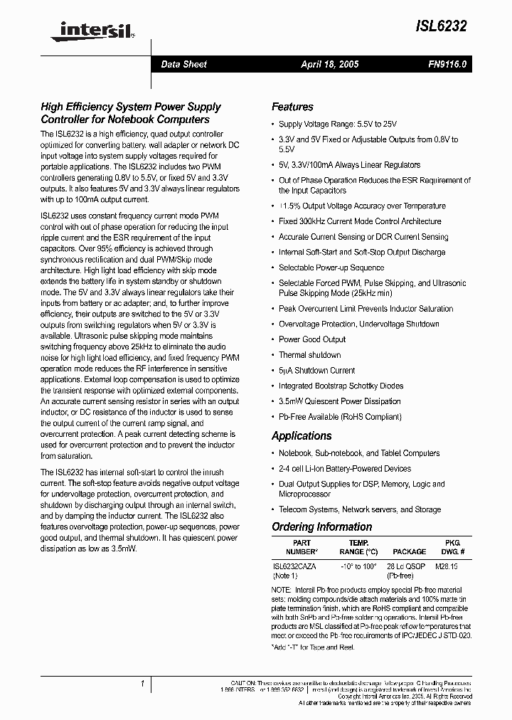 ISL6232_299839.PDF Datasheet