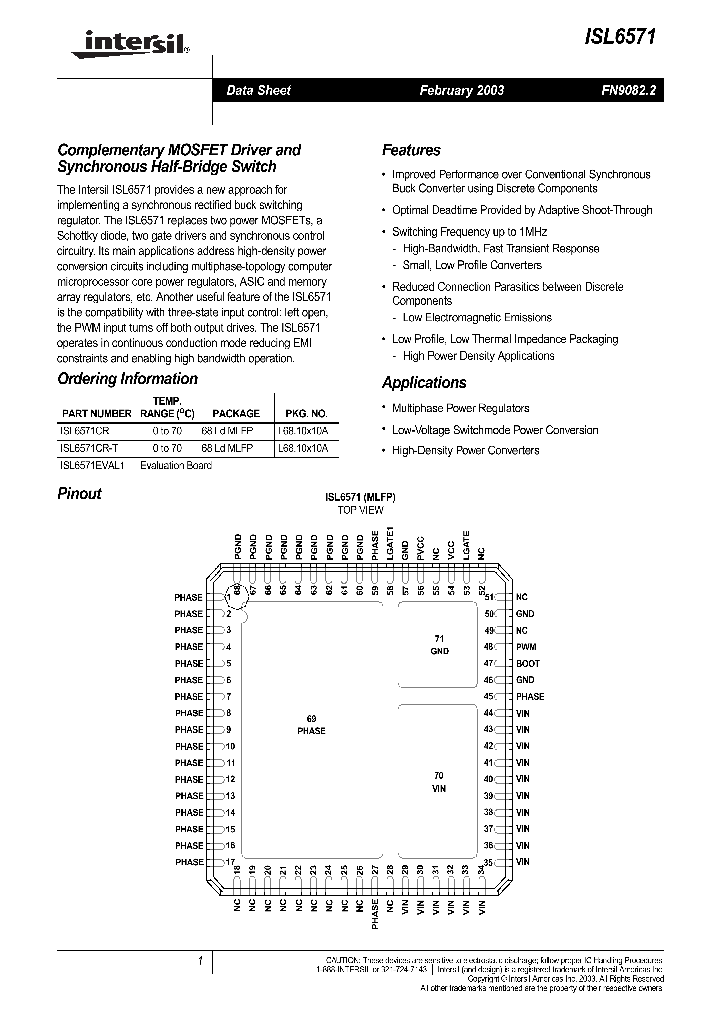 ISL6571_224916.PDF Datasheet