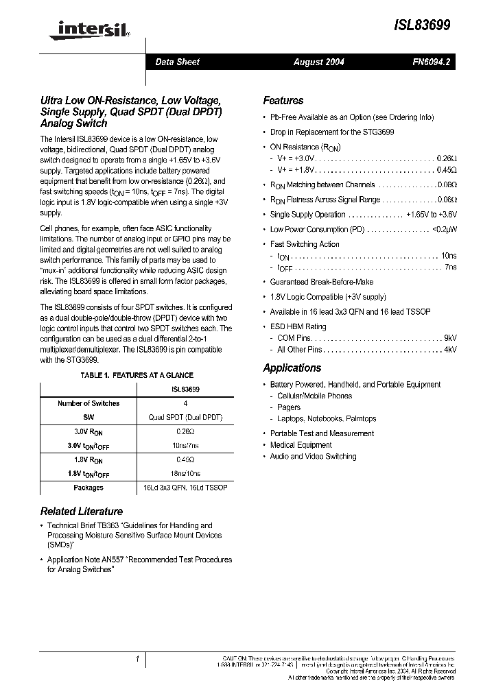 ISL83699_274080.PDF Datasheet