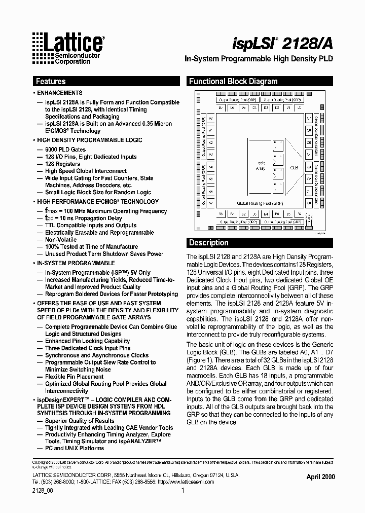 ISPLSI2128A-100LQ160_220469.PDF Datasheet