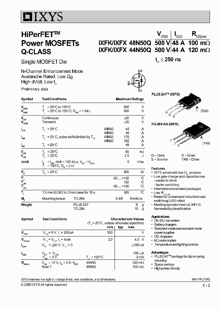 IXFK48N50Q_271518.PDF Datasheet