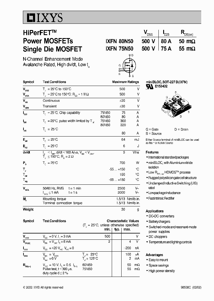 IXFN80N50_255983.PDF Datasheet