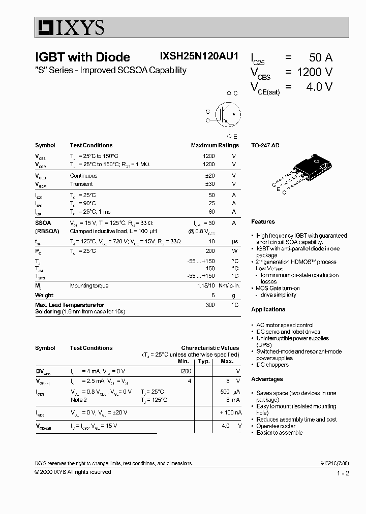 IXSH25N120AU1NBSP_291755.PDF Datasheet