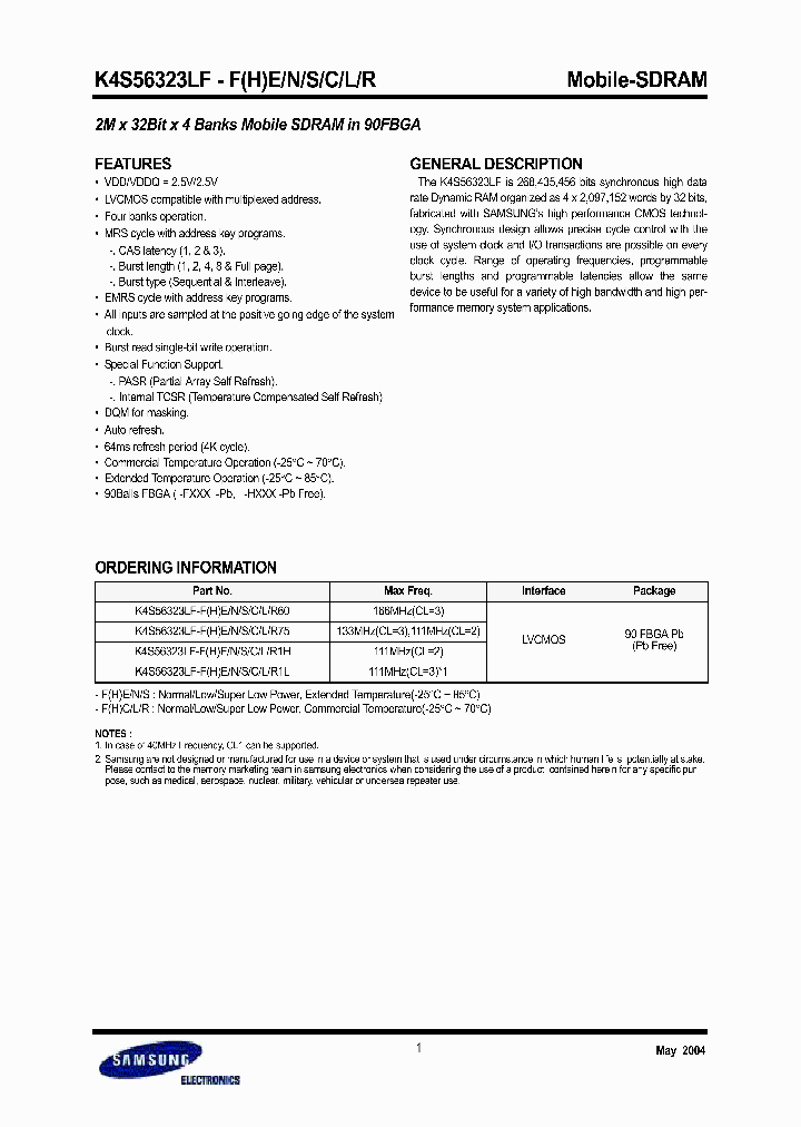 K4S56323LF_294636.PDF Datasheet