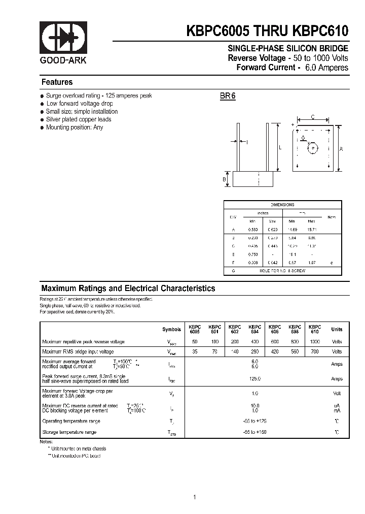 KBPC606_273068.PDF Datasheet