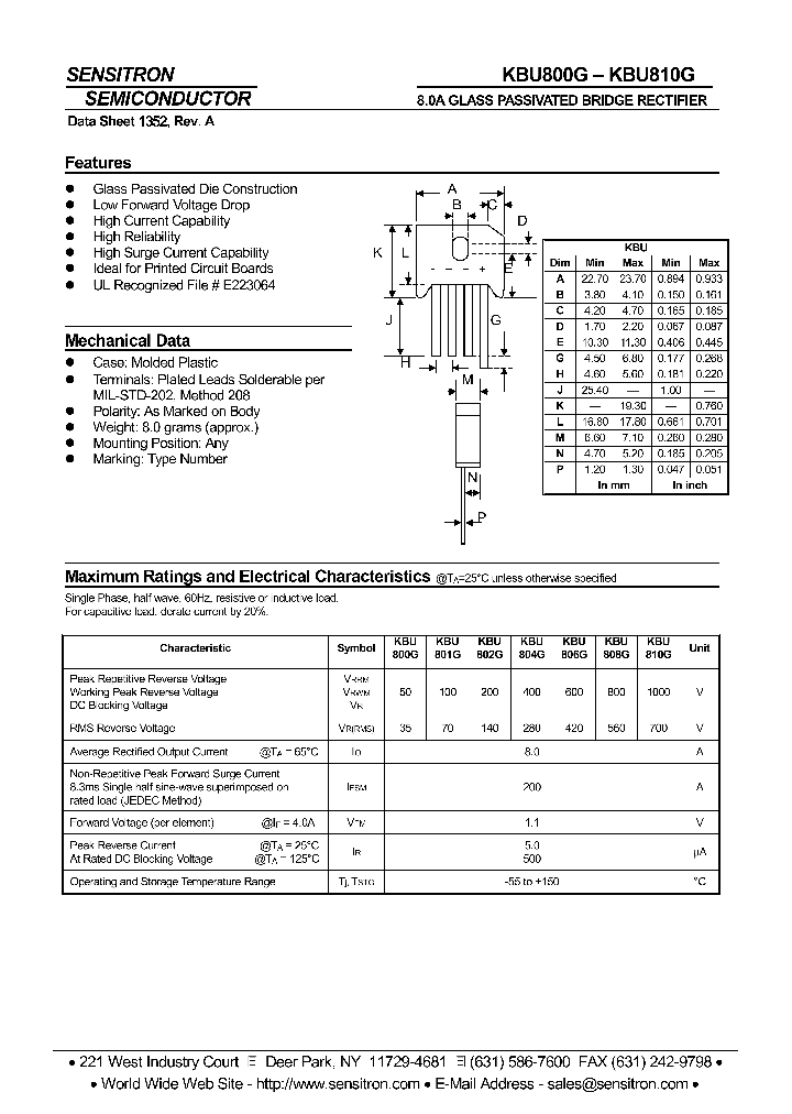 KBU808G_291790.PDF Datasheet