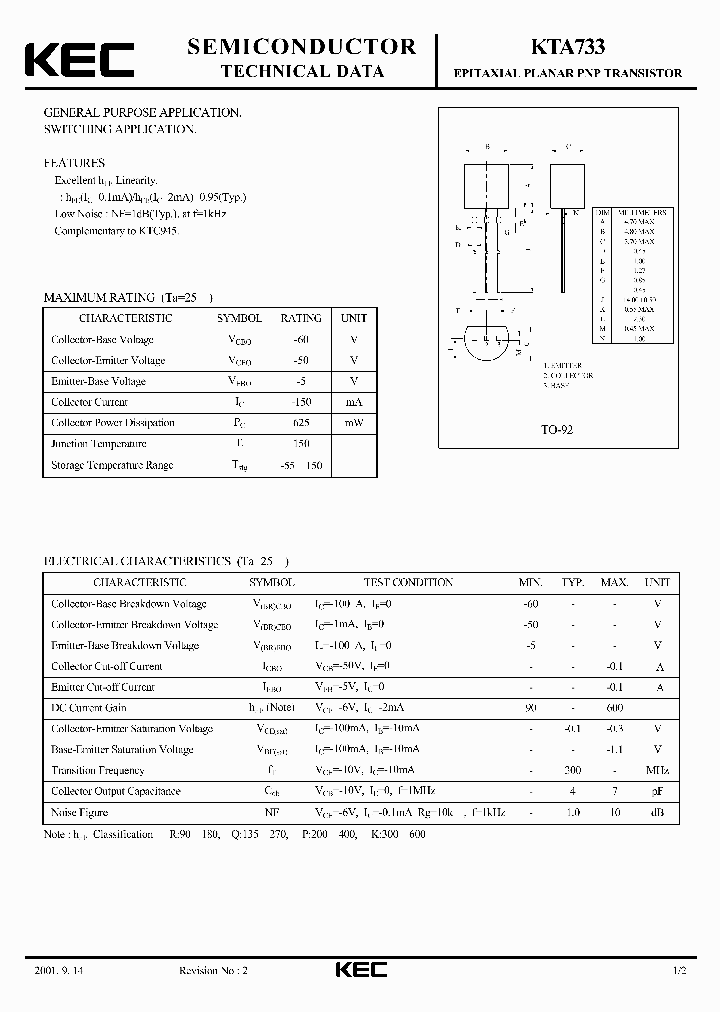 KTA733_302895.PDF Datasheet