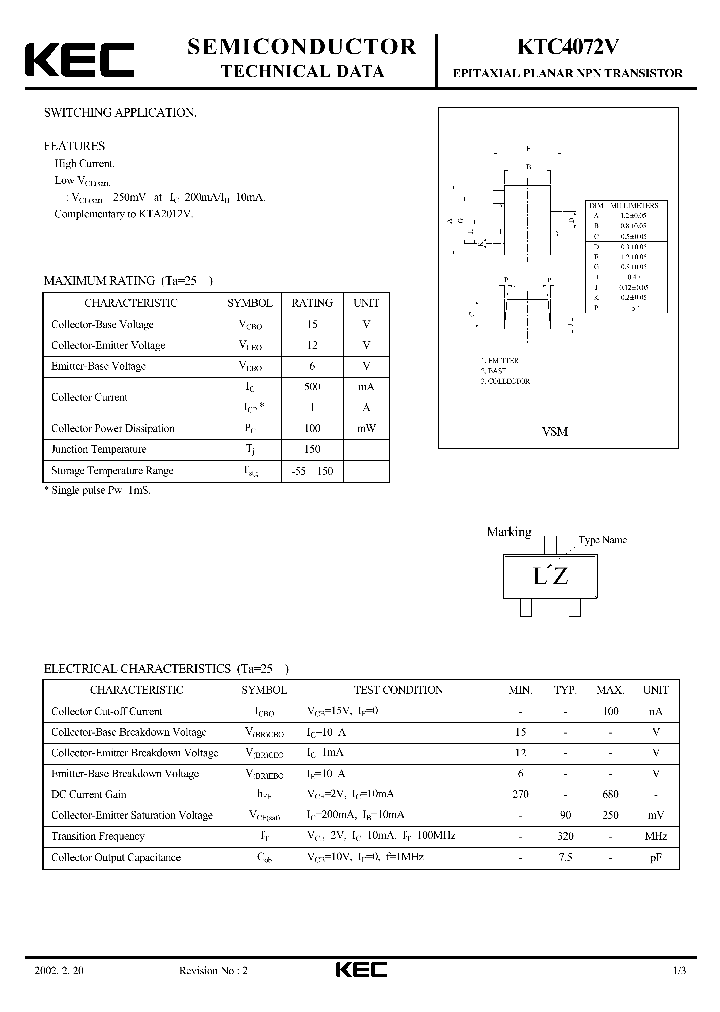 KTC4072V_259707.PDF Datasheet