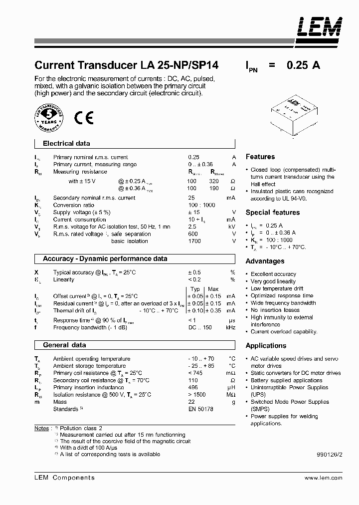 LA25-NPSP14_260798.PDF Datasheet