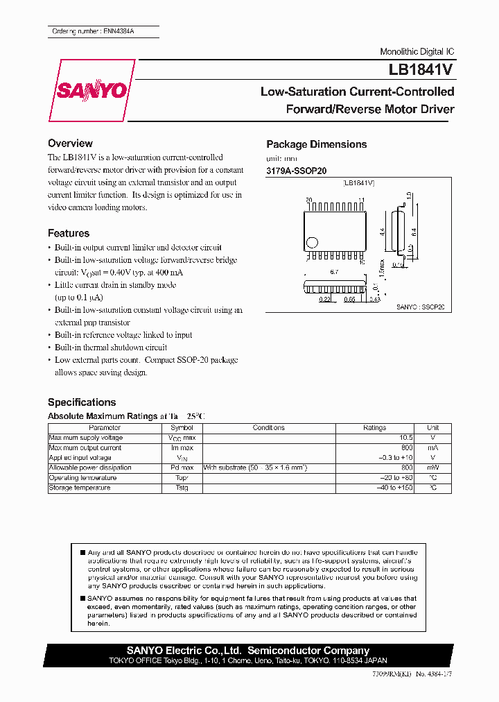 LB1841V_293684.PDF Datasheet