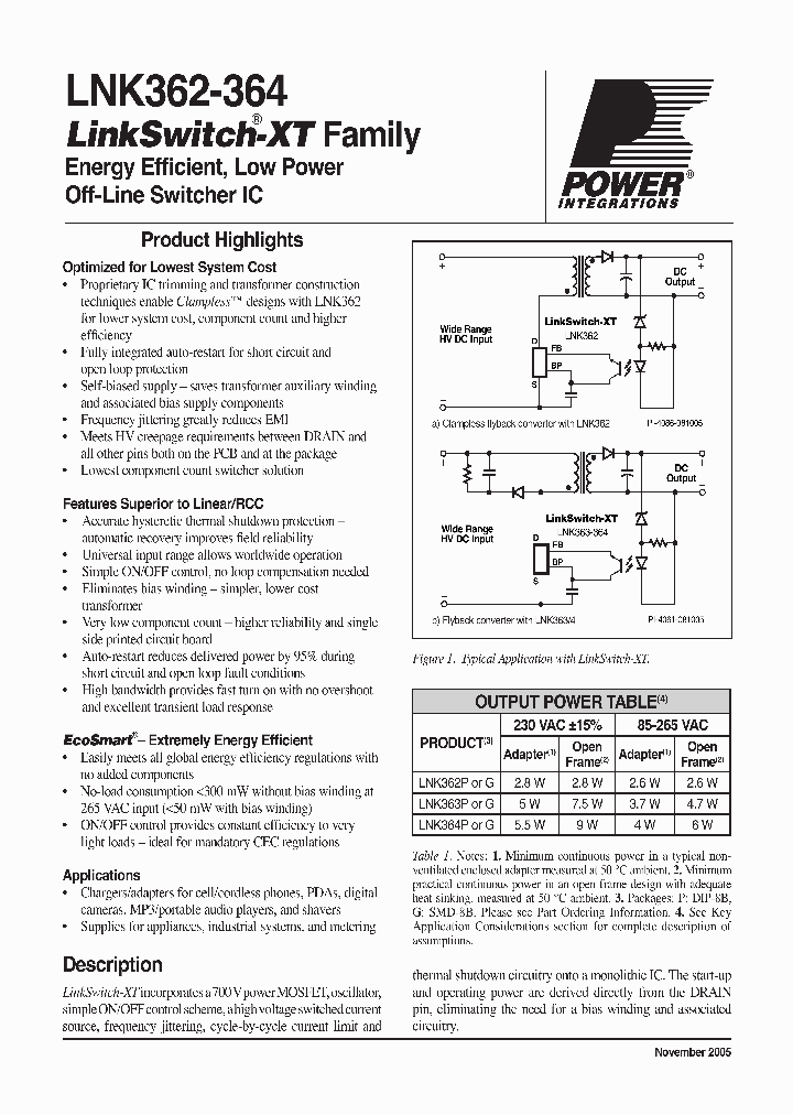 LINKSWITCH-XT_207158.PDF Datasheet