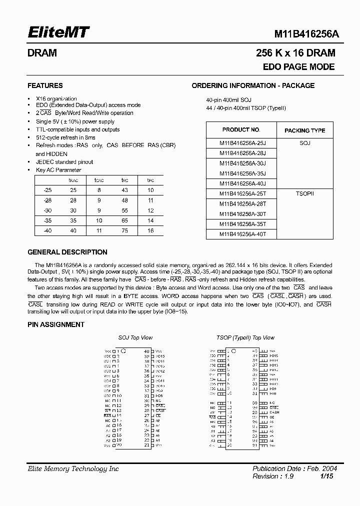M11B416256A_27482.PDF Datasheet