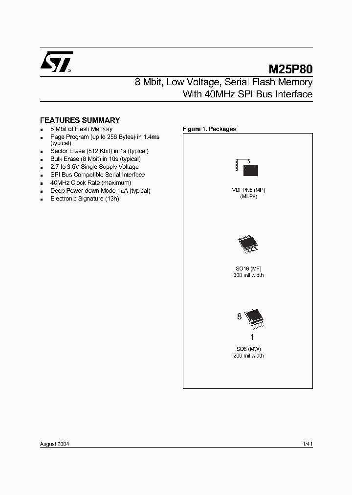 M25P80-VMW_292694.PDF Datasheet