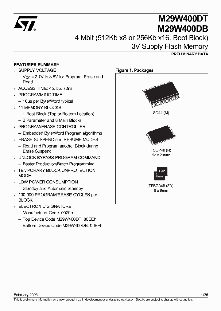 M29W400DT_217141.PDF Datasheet
