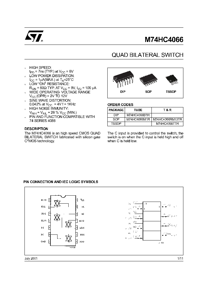 M74HC4066RM13TR_297200.PDF Datasheet
