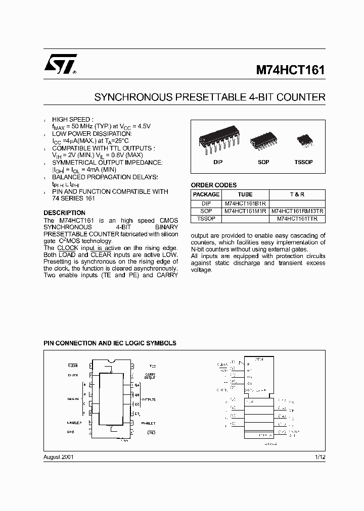 M74HCT161_275171.PDF Datasheet