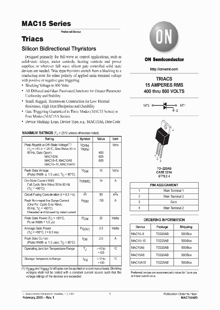 MAC15_239225.PDF Datasheet