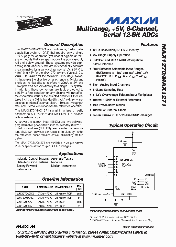 MAX1271_276815.PDF Datasheet