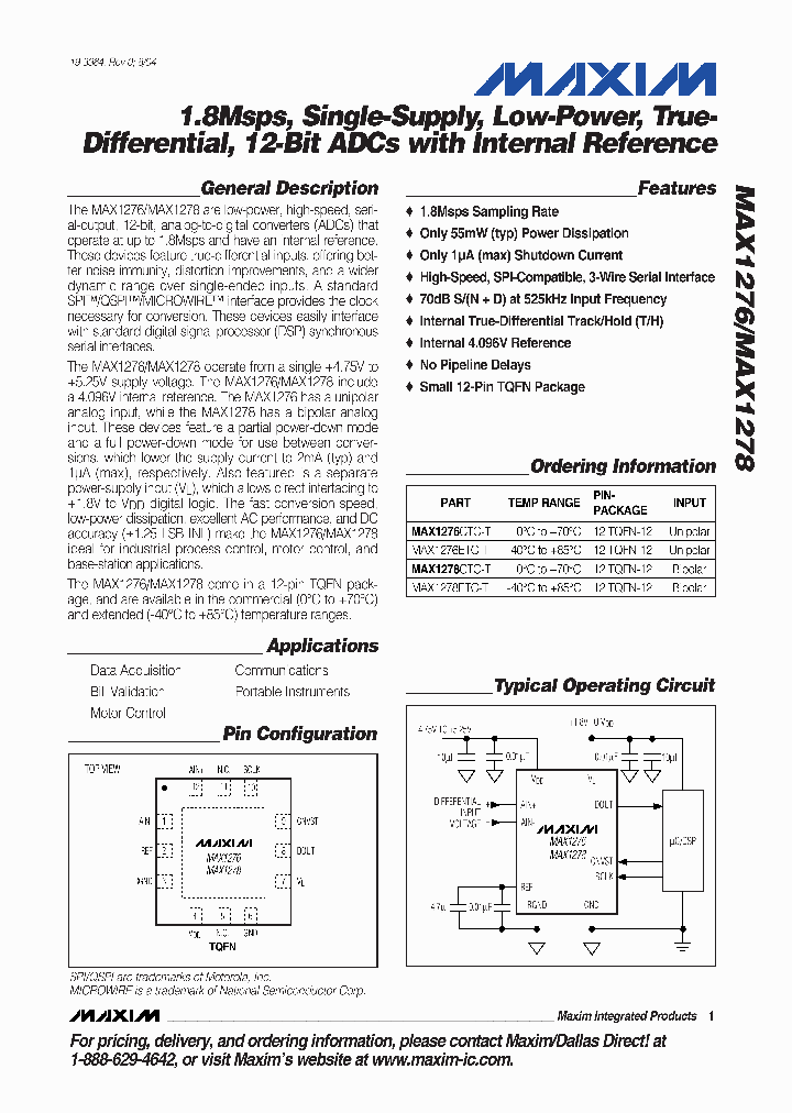MAX1278_276813.PDF Datasheet