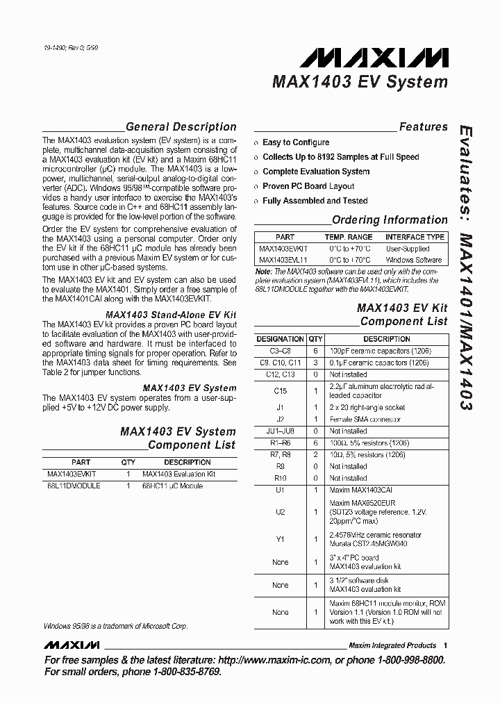 MAX1403EVSYSTEM_278026.PDF Datasheet