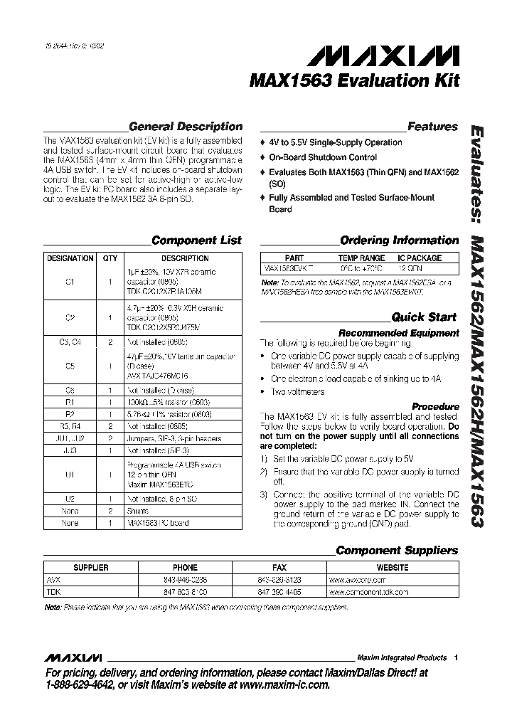 MAX1563EVKIT_283405.PDF Datasheet