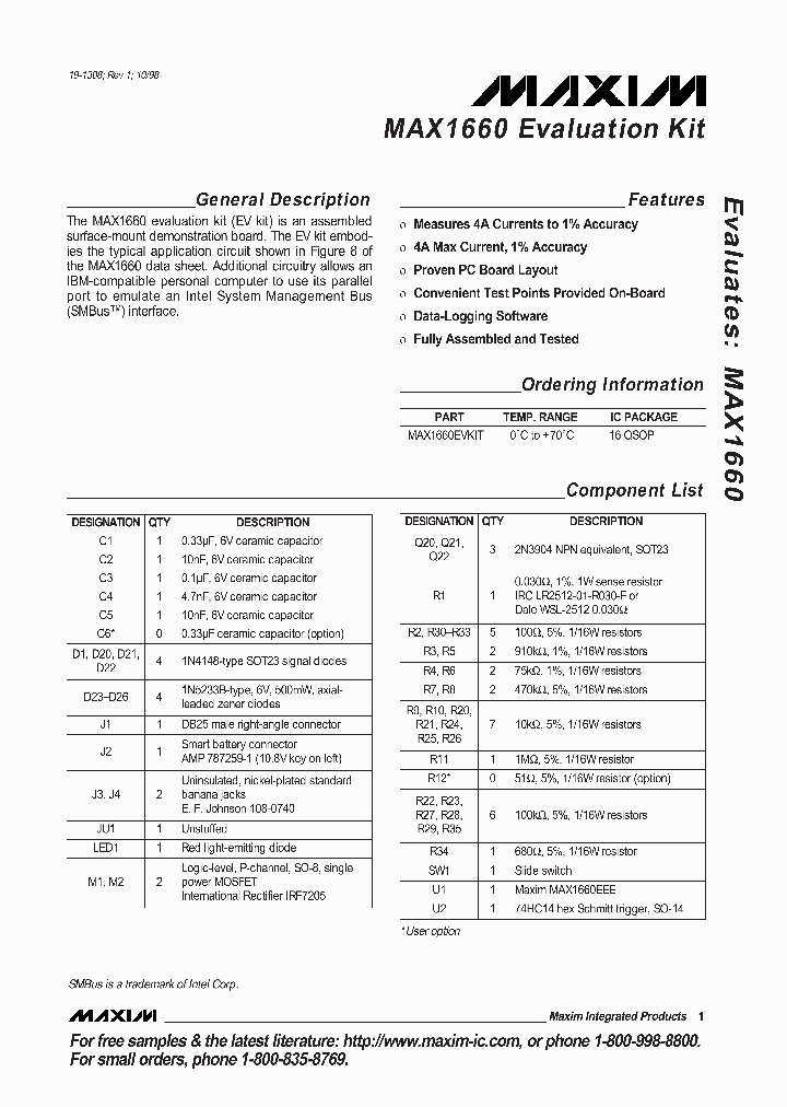 MAX1660EVKIT_282635.PDF Datasheet