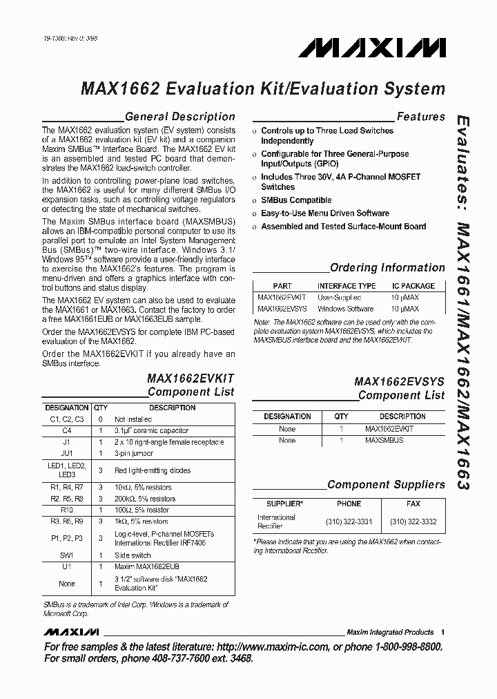 MAX1662EVKIT_276146.PDF Datasheet