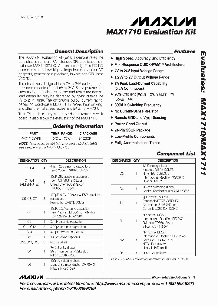 MAX1710EVKIT_292935.PDF Datasheet