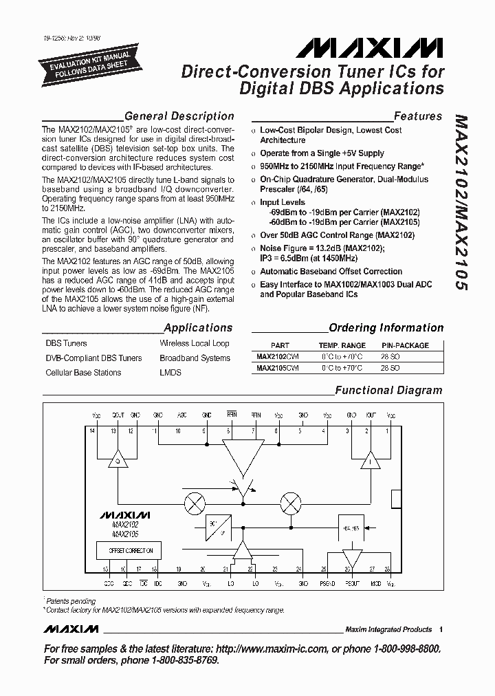 MAX2102_105340.PDF Datasheet