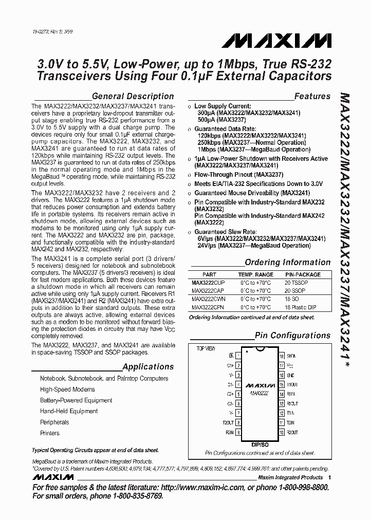 MAX3222_15478.PDF Datasheet