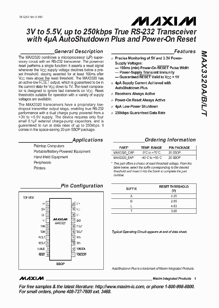 MAX3320CAP_157162.PDF Datasheet