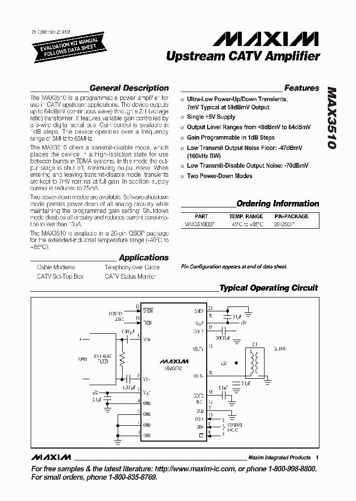 MAX3510_87896.PDF Datasheet
