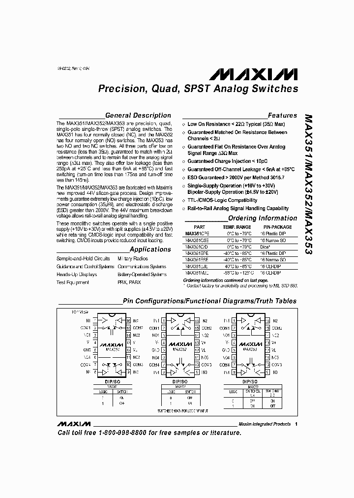 MAX351_87895.PDF Datasheet