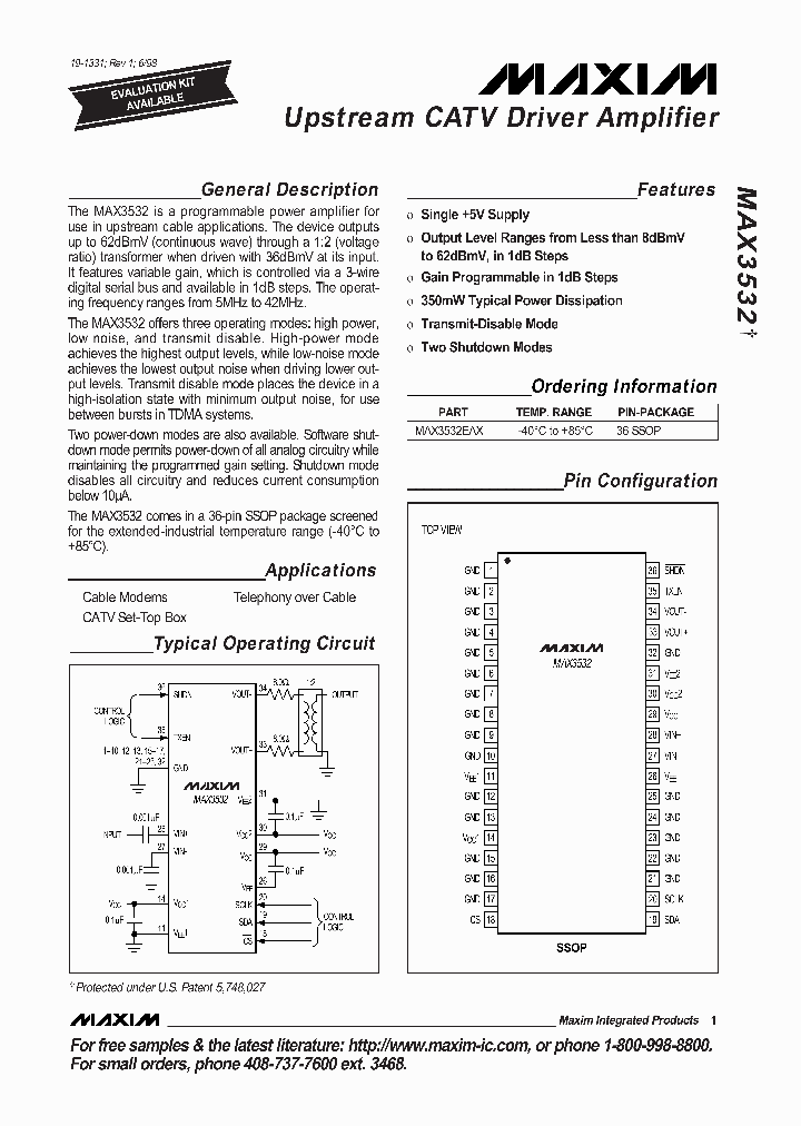 MAX3532_256814.PDF Datasheet