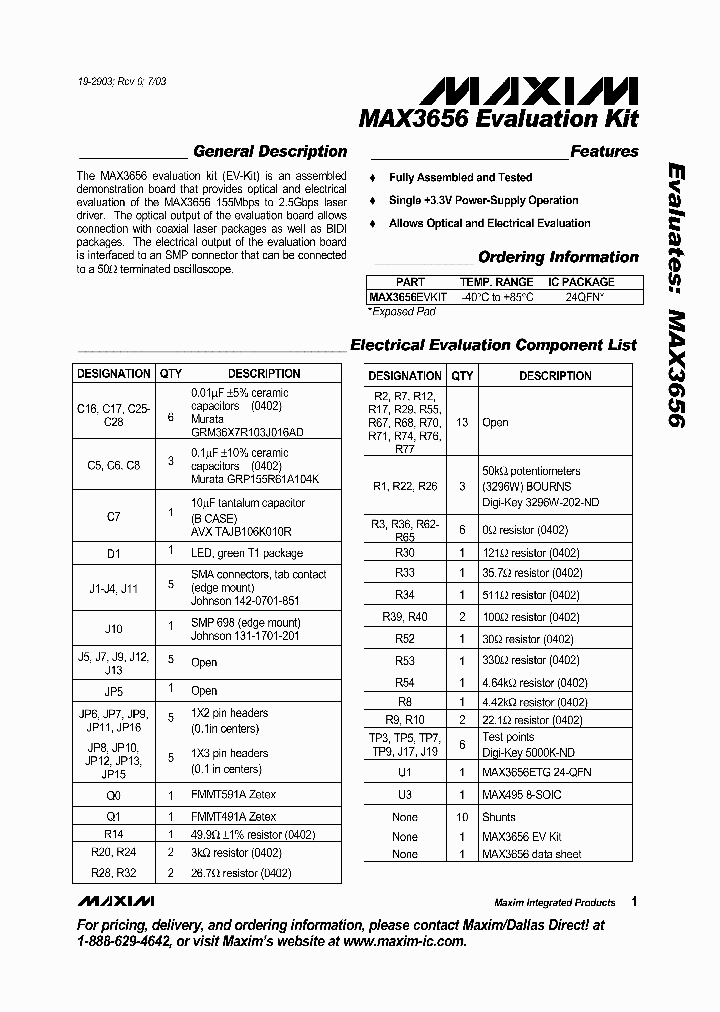 MAX3656EVKIT_285622.PDF Datasheet