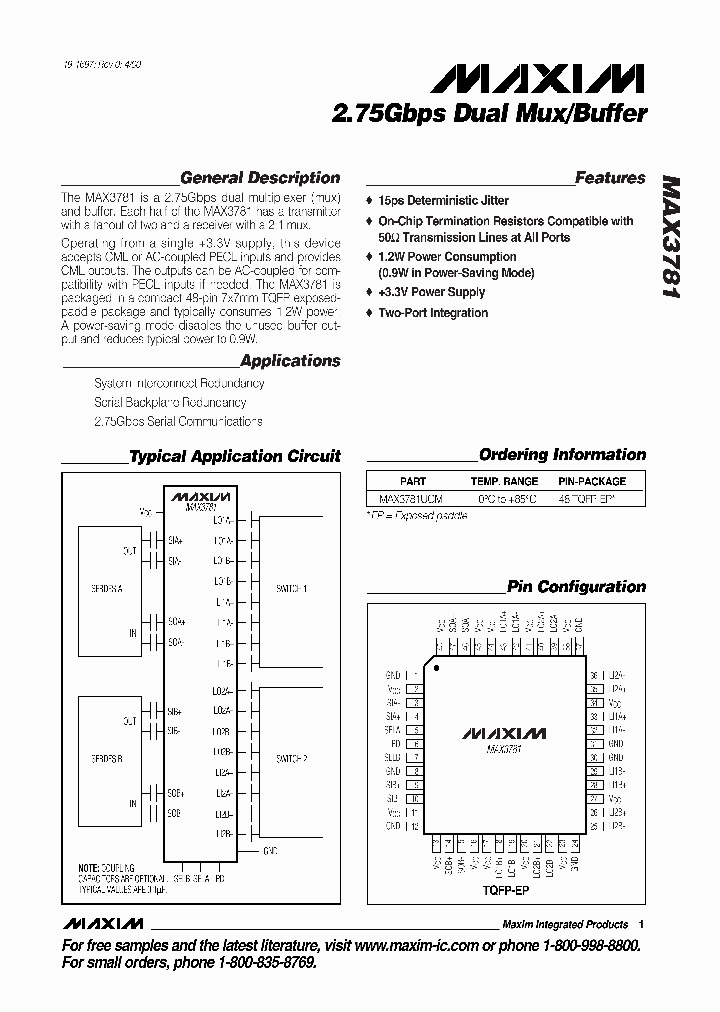 MAX3781_275059.PDF Datasheet