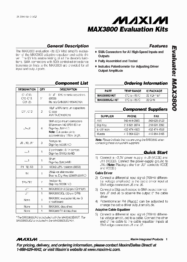 MAX3800EVKIT_288688.PDF Datasheet