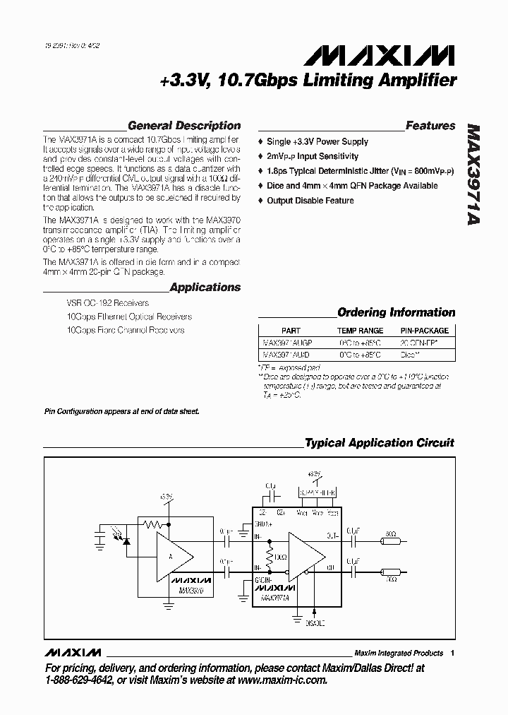 MAX3971A_276365.PDF Datasheet