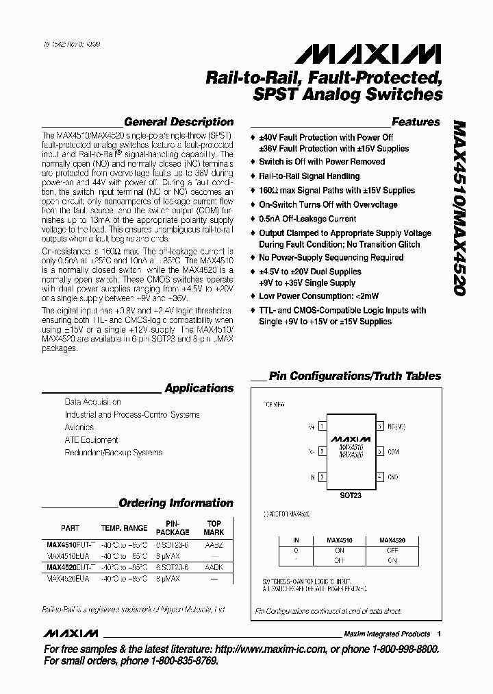 MAX4520EUA_29811.PDF Datasheet