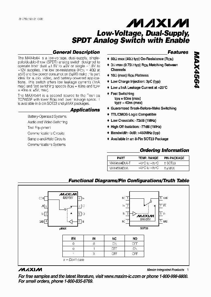 MAX4564_276331.PDF Datasheet