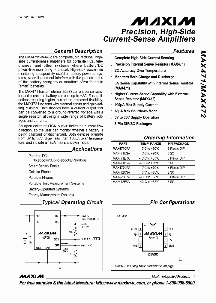 MAX471_130504.PDF Datasheet