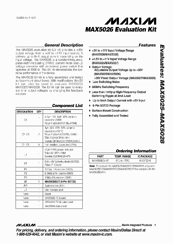 MAX5026EVKIT_287863.PDF Datasheet