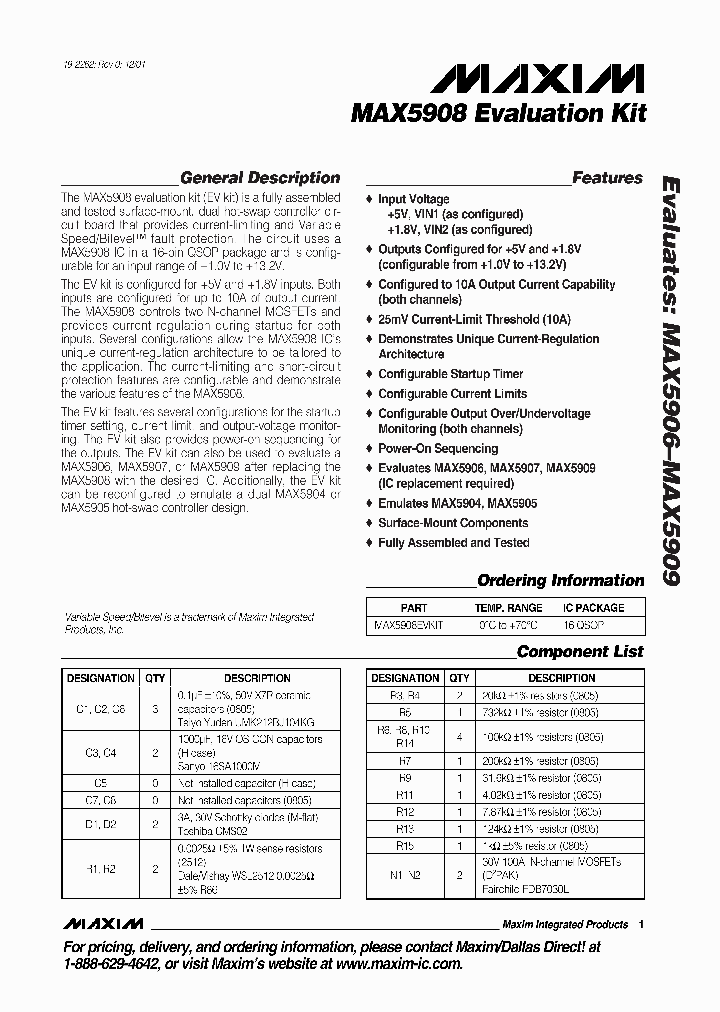 MAX5908EVKIT_275289.PDF Datasheet