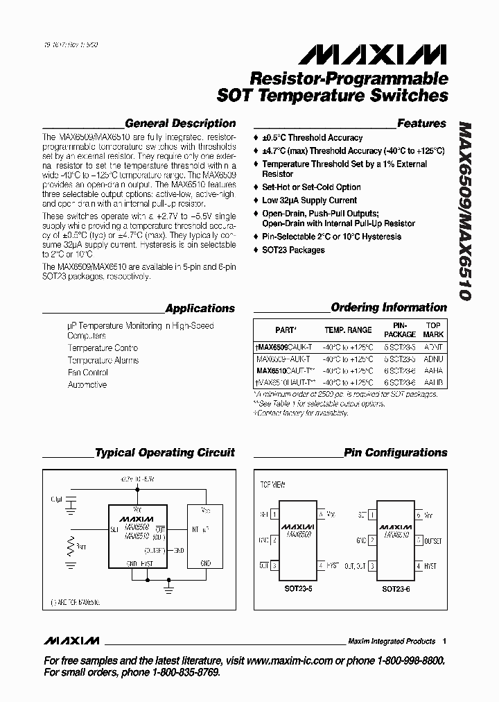 MAX6510_289723.PDF Datasheet