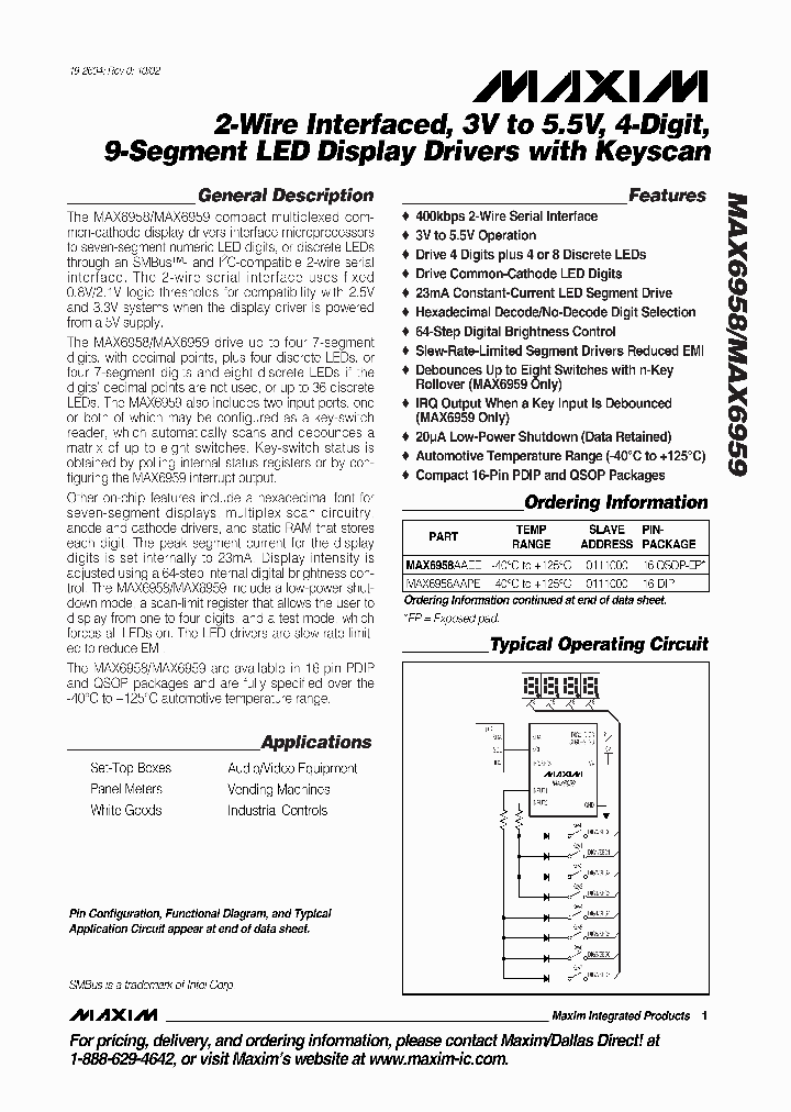 MAX6958_148932.PDF Datasheet