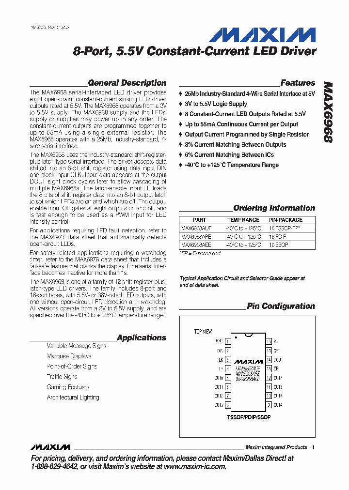 MAX6968_305180.PDF Datasheet