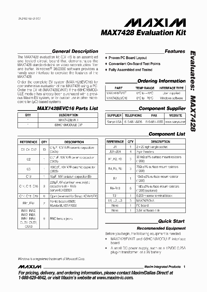 MAX7428EVKIT_291027.PDF Datasheet